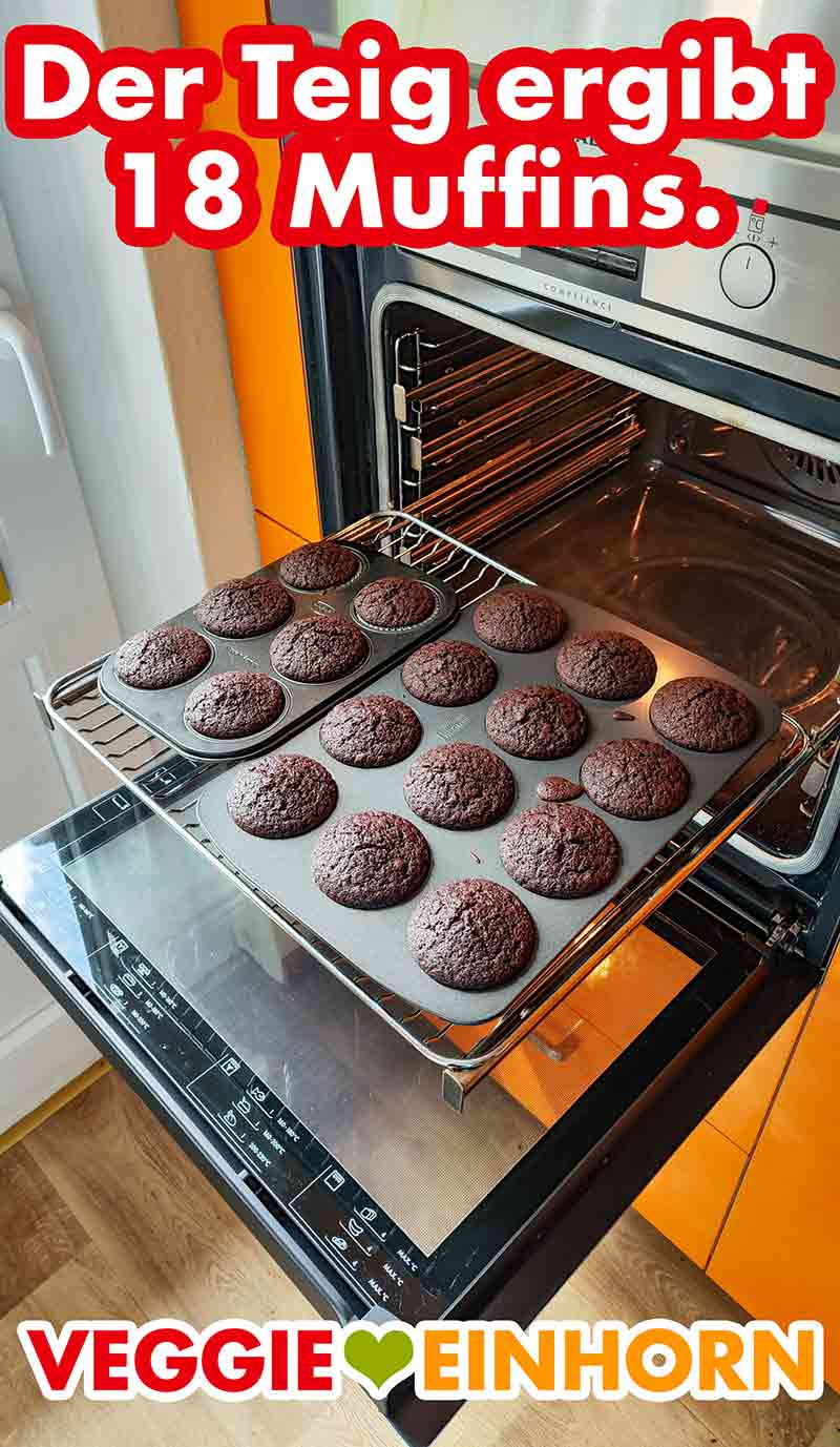 18 vegane Schokomuffins aus Kuchenteig