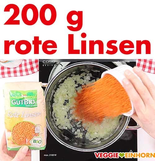 Rote Linsen zufügen