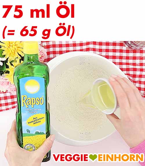Öl zufügen. Öl zufügen.