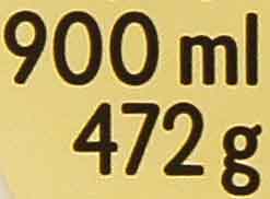 Die Packung enthält 900 ml = 472 g. 900 ml 472 g