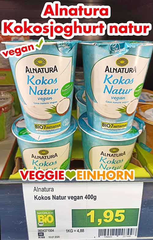 Alnatura Kokos Joghurt bei Edeka Alnatura Kokos Joghurt im Kühlregal bei Edeka