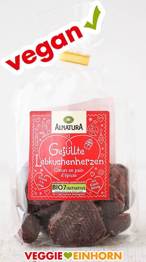 Vegane gefüllte Lebkuchenherzen von Alnatura