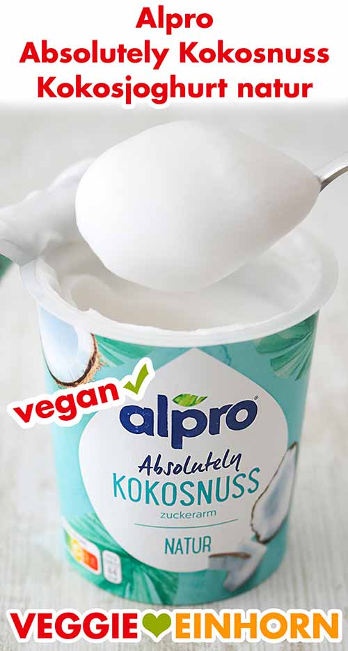 Alpro Kokos Joghurt Ein geöffneter Becher Kokos Joghurt von Alpro