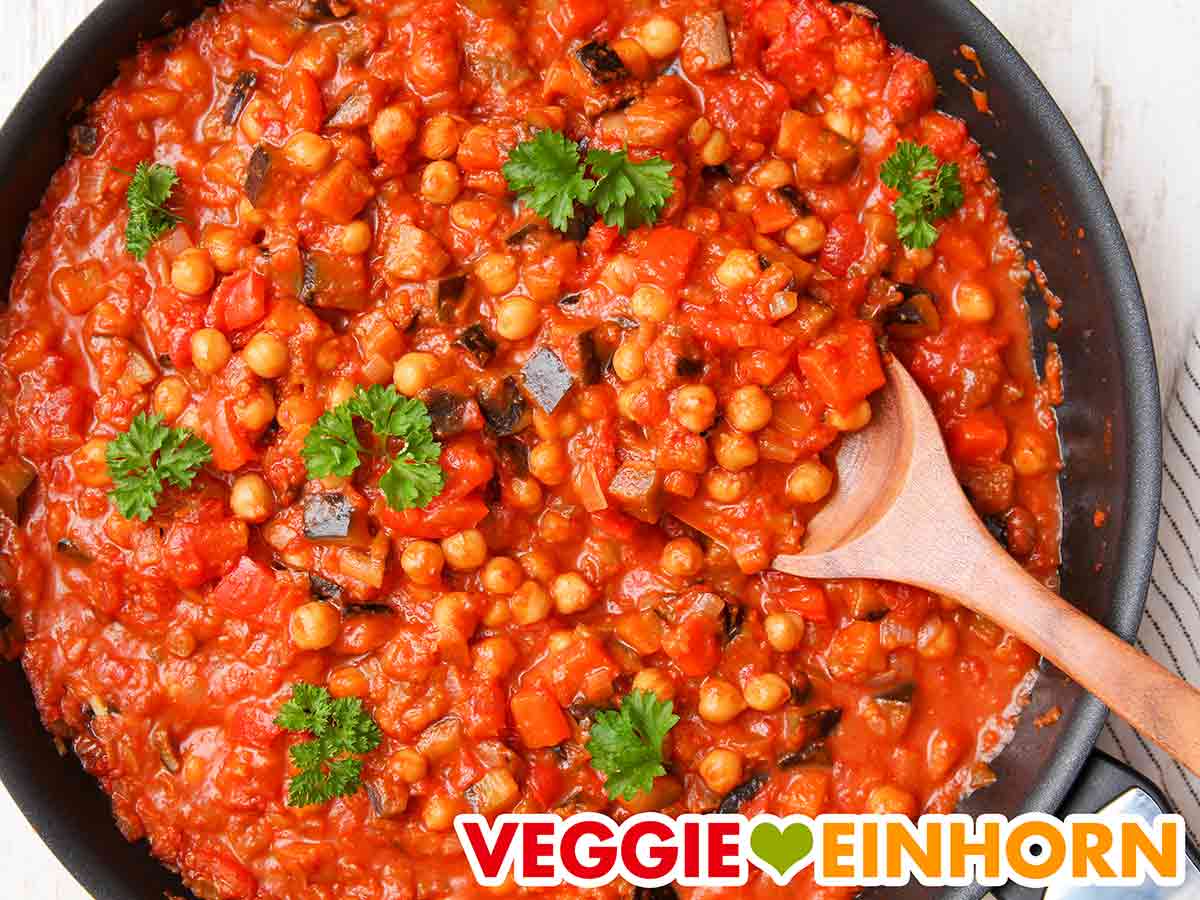 Auberginen Paprika Pfanne