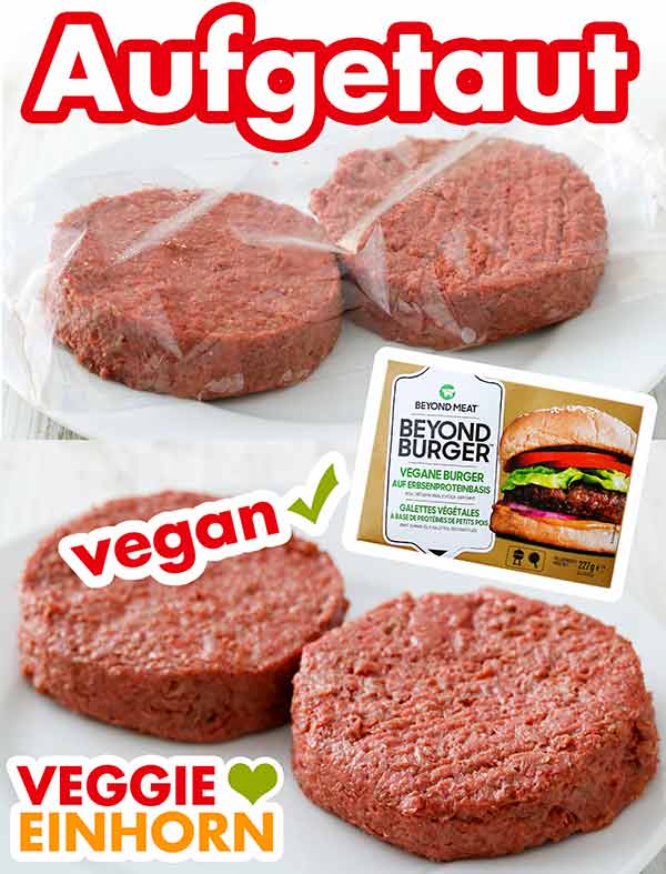 Aufgetaute Beyond Burger Zwei aufgetaute Beyond Burger Patties