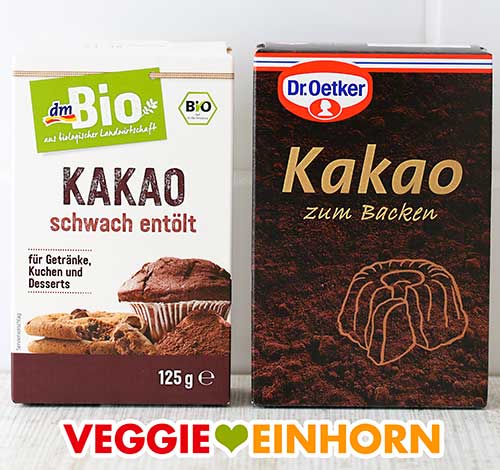Backkakao von DM und Dr. Oetker