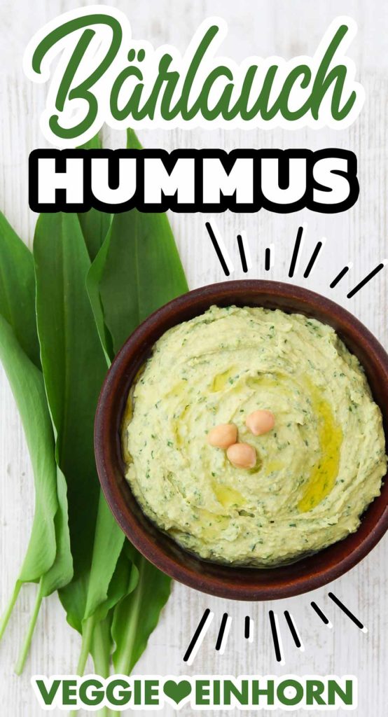 Eine Schale mit Bärlauch Hummus