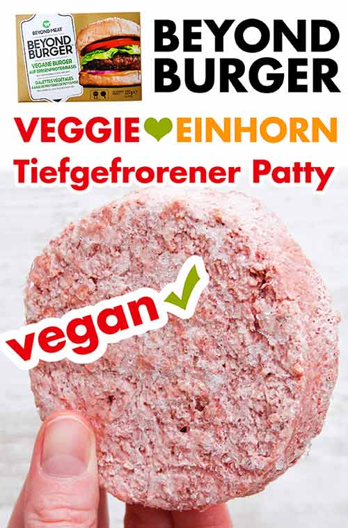 Tiefgefrorener Beyond Burger Eine Hand hält einen tiefgekühlten Burger Patty von Beyond Meat