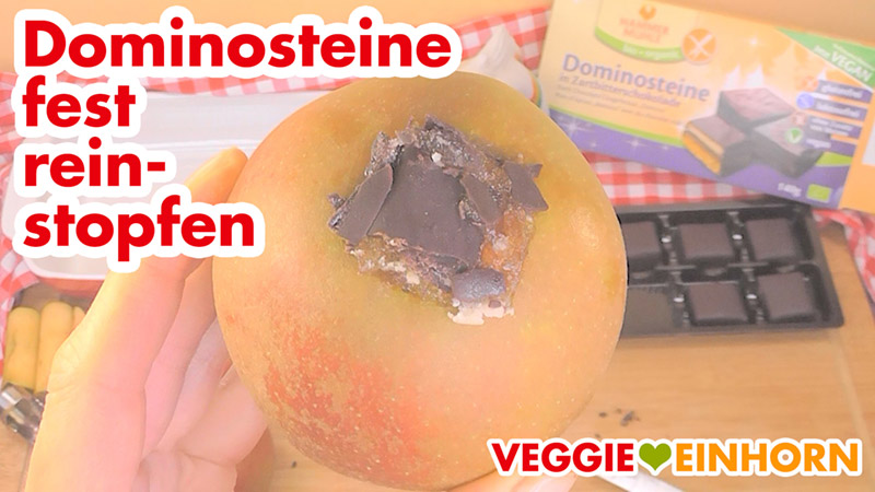 Dominosteine fest reinstopfen.