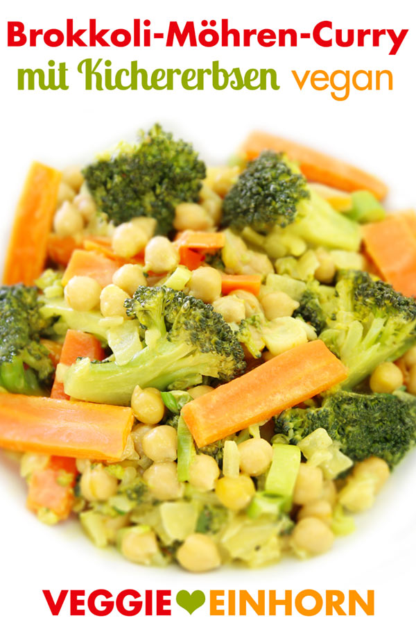 Veganes Low Carb Rezept | Brokkoli-Möhren-Curry mit Kichererbsen und Kokosmilch | Gesund vegan kochen: glutenfrei, low carb, mit viel Gemüse | Rezept mit VIDEO Anleitung
