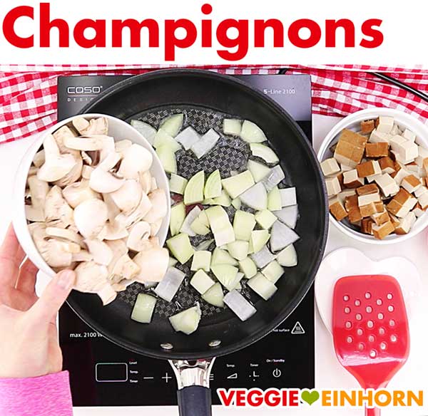 Champignons für veganes Tofu Gulasch Champignons für Tofu Gulasch
