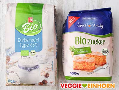 Kaufland Bio Dinkel Mehl und Nordzucker Sweet Family Bio Zucker Eine Packung Dinkelmehl Type 630 und eine Packung Bio Zucker