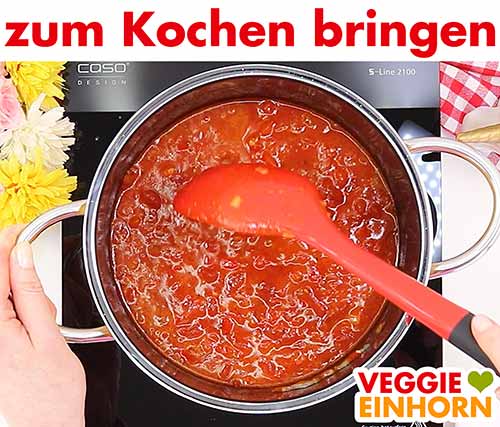 Zum Kochen bringen.