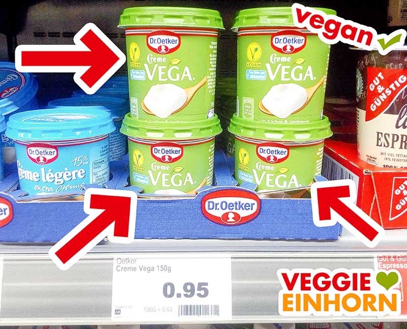 Creme vega im Supermarkt Regal