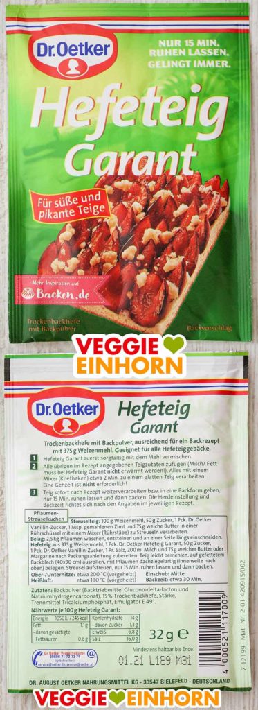 Eine Packung Dr. Oetker Hefeteig Garant