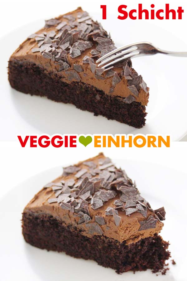 Einfache vegane Schokotorte mit einer Schicht Einfache vegane Schokotorte mit einer Schicht