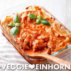 Einfacher veganer Nudelauflauf