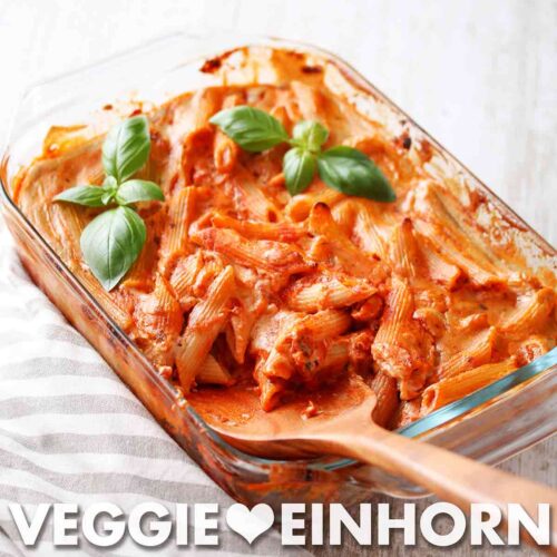 Einfacher veganer Nudelauflauf
