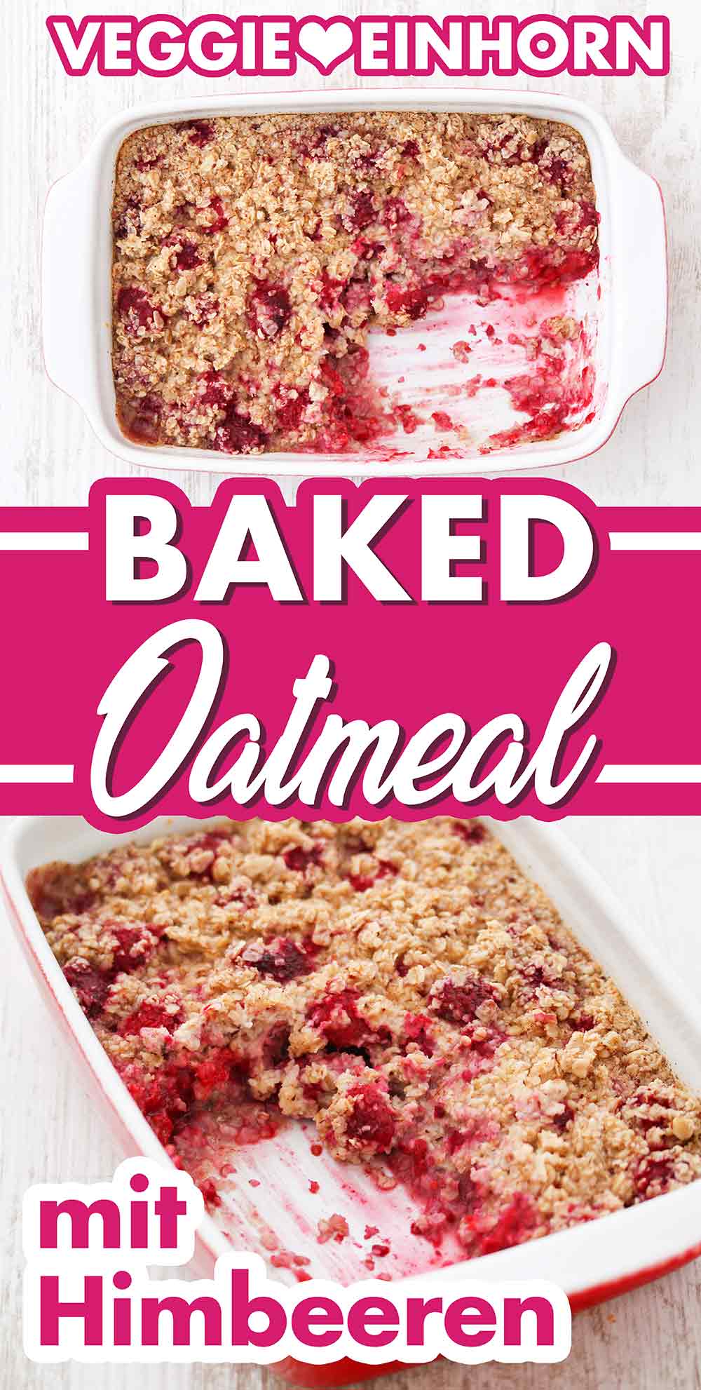 Einfaches Baked Oatmeal mit Himbeeren