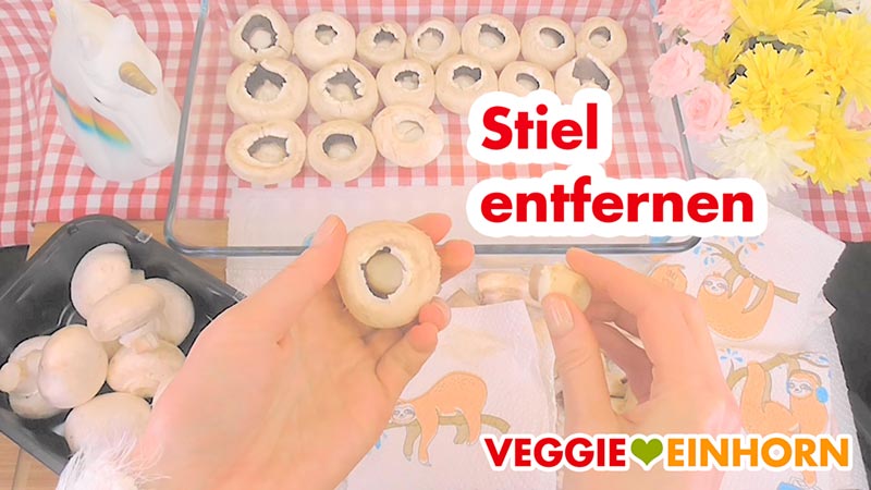 Vegane GEFÜLLTE CHAMPIGNONS | Einfaches leckeres Party Rezept | VEGANE gefüllte Pilze | Rezept mit Schritt-für-Schritt Foto-Anleitung und VIDEO
