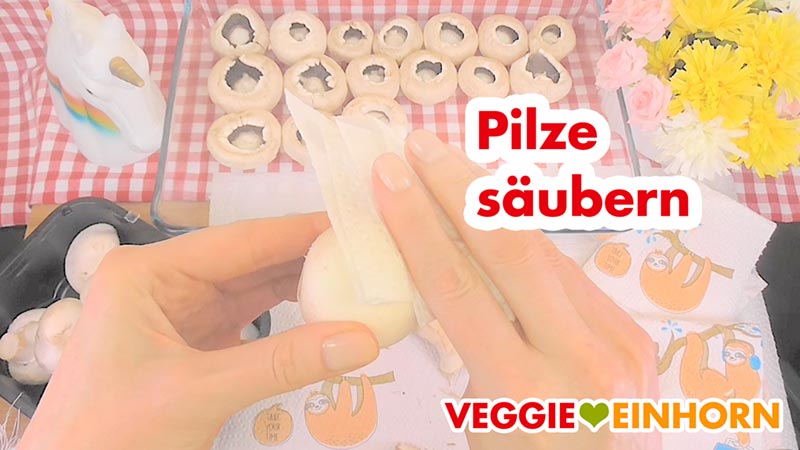 Vegane GEFÜLLTE CHAMPIGNONS | Einfaches leckeres Party Rezept | VEGANE gefüllte Pilze | Rezept mit Schritt-für-Schritt Foto-Anleitung und VIDEO