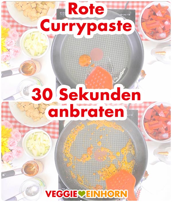Rote Currypaste anbraten
