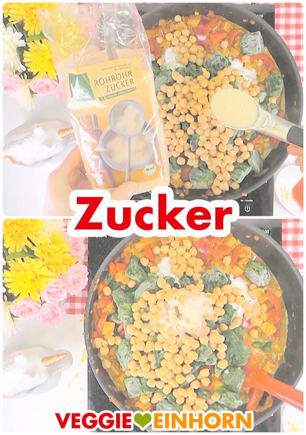 Zucker zufügen