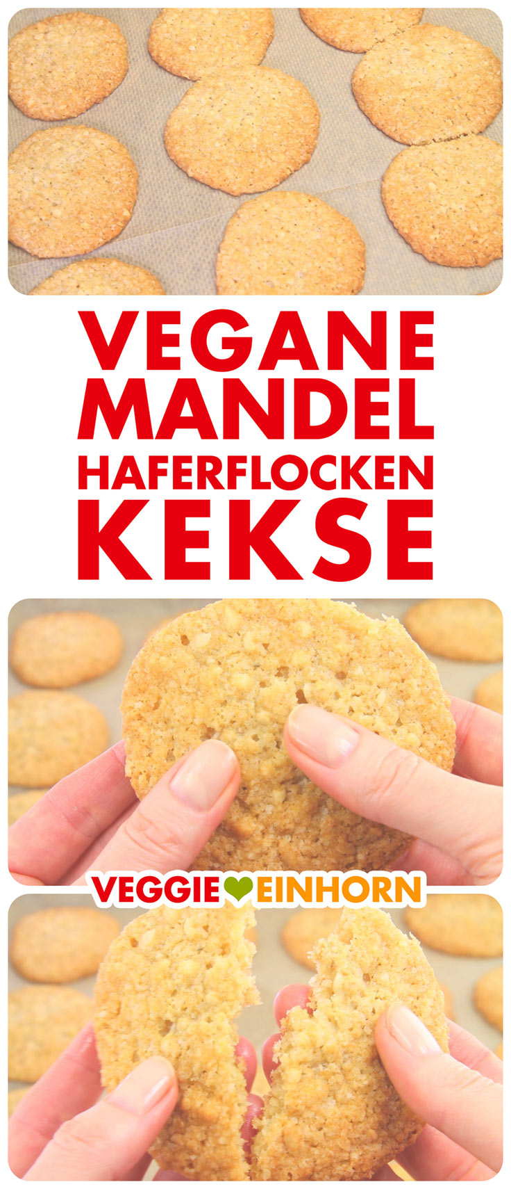 Vegane Kekse mit Haferflocken und Mandeln Vegane Mandel Haferflockenkekse