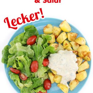 Einfach vegan kochen | Ofenkartoffeln mit veganem Kräuterquark und Salat | Veganes Kartoffel Rezept | Rezept mit VIDEO