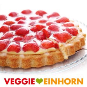 Erdbeerkuchen mit Vanillepudding vegan
