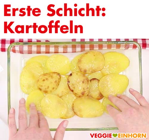 Kartoffelscheiben in Auflaufform Kartoffelscheiben in Auflaufform