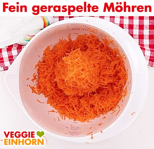 Feine Möhrenraspel Fein geriebene Karotten Raspel
