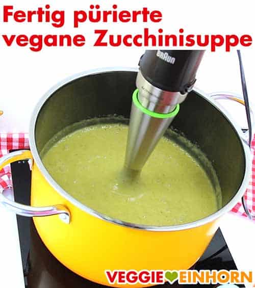 Fertig pürierte vegane Zucchinisuppe Fertig pürierte vegane Zucchinisuppe