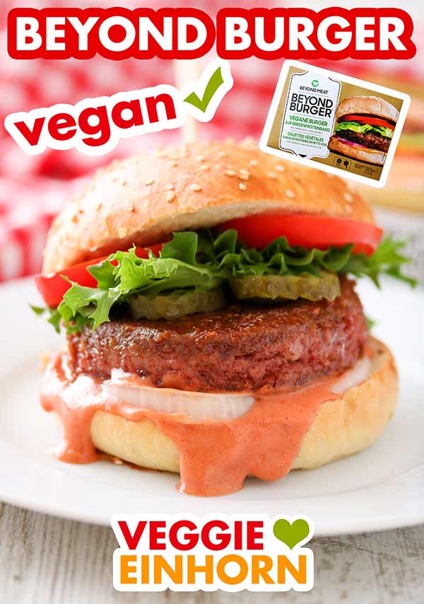 Hamburger mit Beyond Burger Patty Fertiger Hamburger mit Beyond Meat Burger Patty