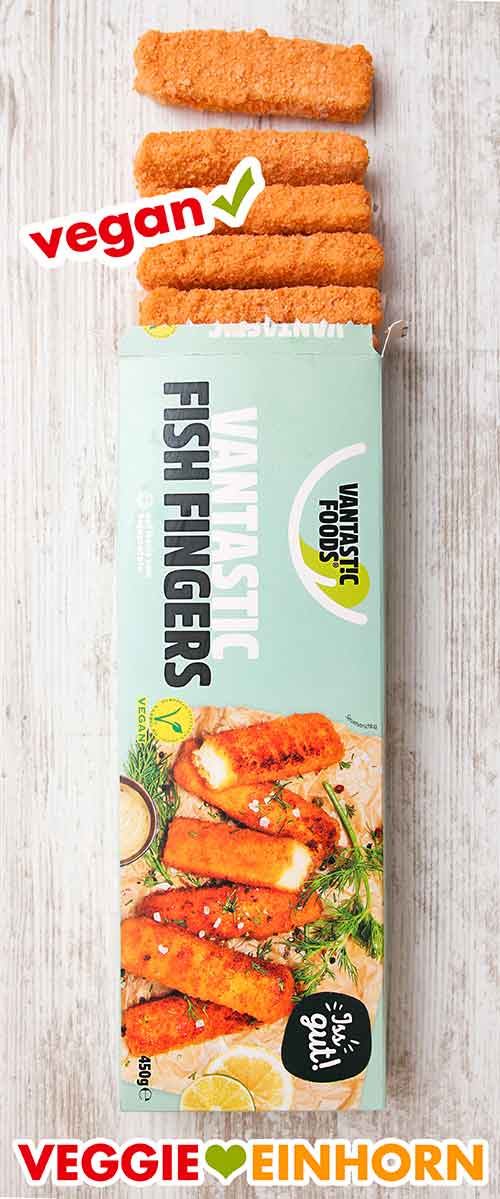 Vantastic Foods vegetarische Fish Fingers Eine Packung tiefgekühlte Fischstäbchen von Vantastic Foods
