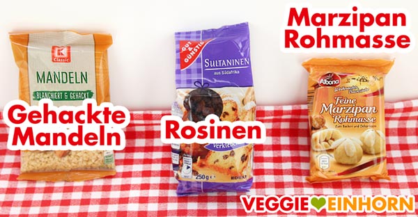 Gehackte Mandeln Rosinen Marzipan-Rohmasse