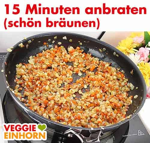 Angebratenes Gemüse in der Pfanne