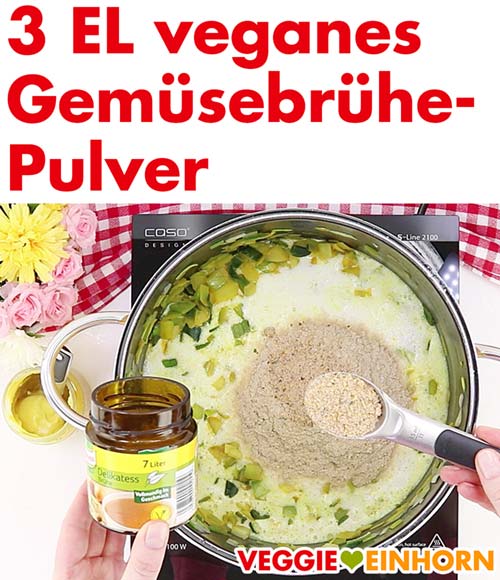 Veganes Gemüsebrühe Pulver zufügen