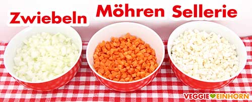Gewürfeltes Gemüse