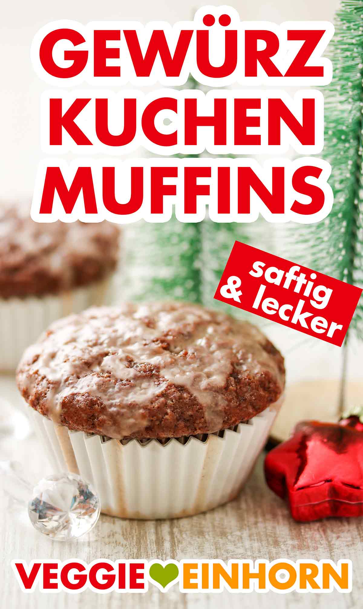 Gewürzkuchen Muffins mit Zimtglasur Gewürz Muffins mit Weihnachtsdeko