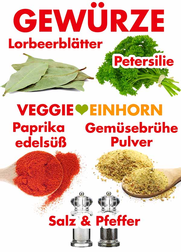 Gewürze für vegetarisches Züricher Geschnetzeltes