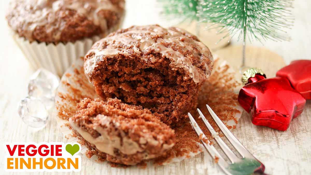 Gewürzkuchen Muffins Zwei vegane Gewürzmuffins
