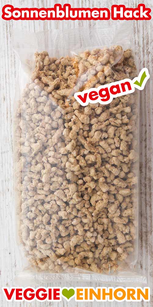 Eine Tüte mit veganem Sonnenblumen Hack