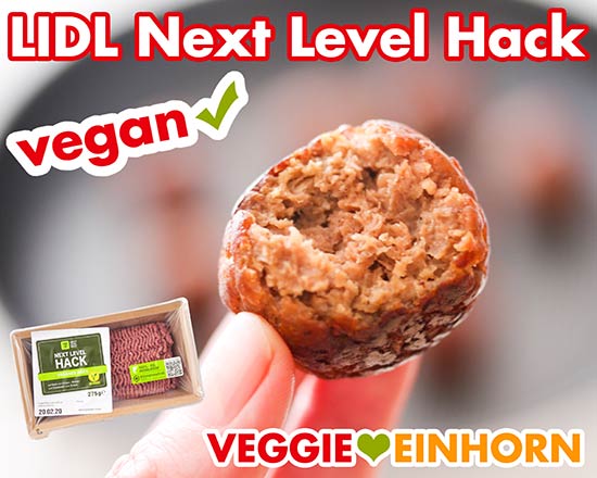 Ein angebissenes Hackbällchen aus Next Level Hack