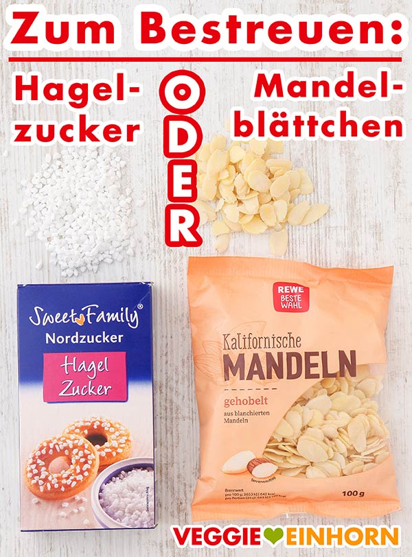 Nordzucker Sweet Family Hagelzucker und Rewe Beste Wahl Gehobelte Mandeln Hagelzucker oder Mandelblättchen zum Bestreuen