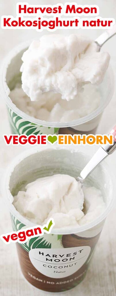 Harvest Moon Kokosjoghurt Kokosjoghurt von Harvest Moon auf einem Löffel