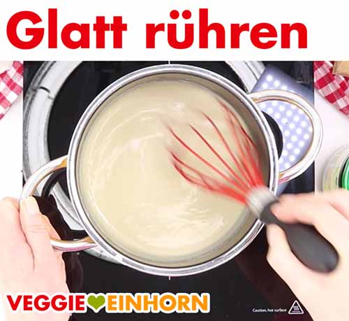 Glatt rühren mit Schneebesen Glatt rühren mit Schneebesen