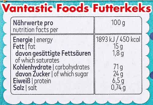Kalorien Vantastic Foods Butterkekse Nährwerte der veganen Butterkekse von Vantastic Foods