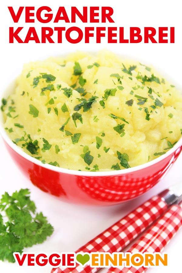 Veganer Kartoffelbrei mit Öl und Petersilie
