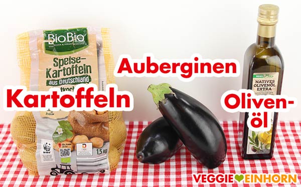 Kartoffeln, Auberginen, Olivenöl Kartoffeln, Auberginen, Olivenöl